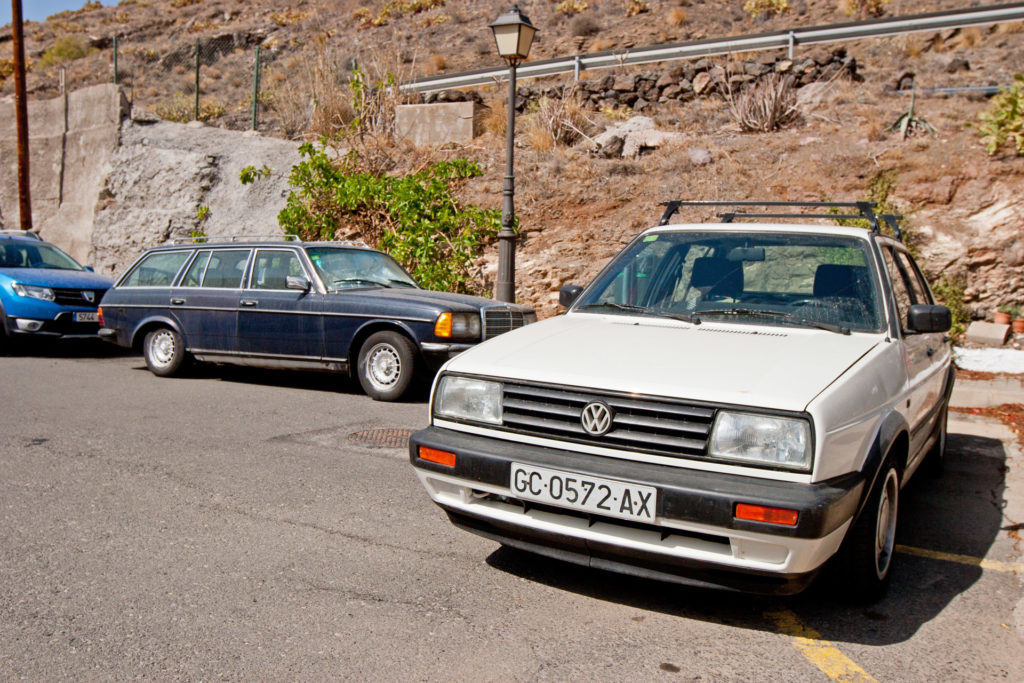 Mercedes-Benz W123 kombi beczka Volkswagen Jetta Agaete Gran Canaria Wyspy Kanaryjskie