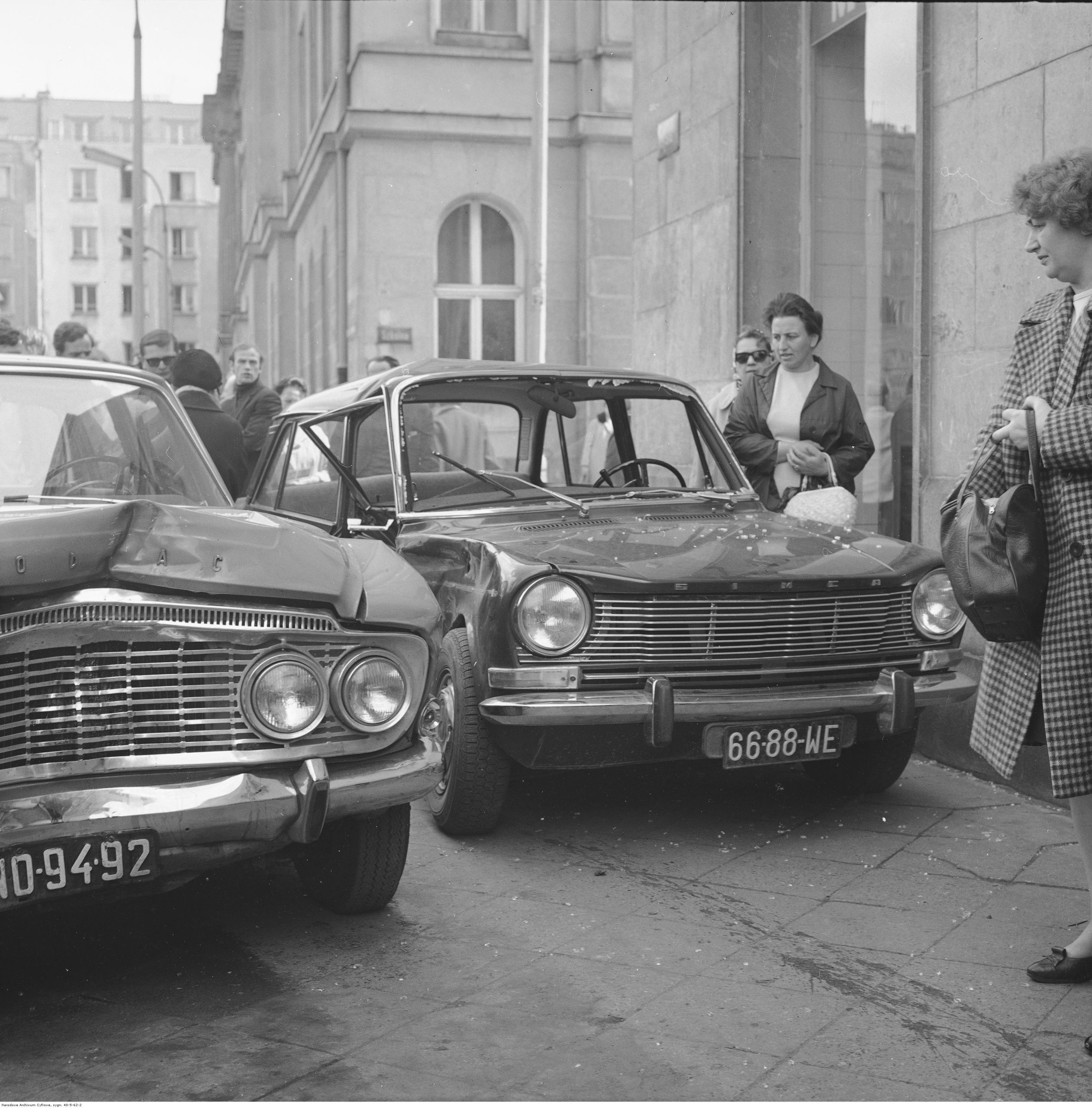 Ford Zodiac Simca 1100 stłuczka